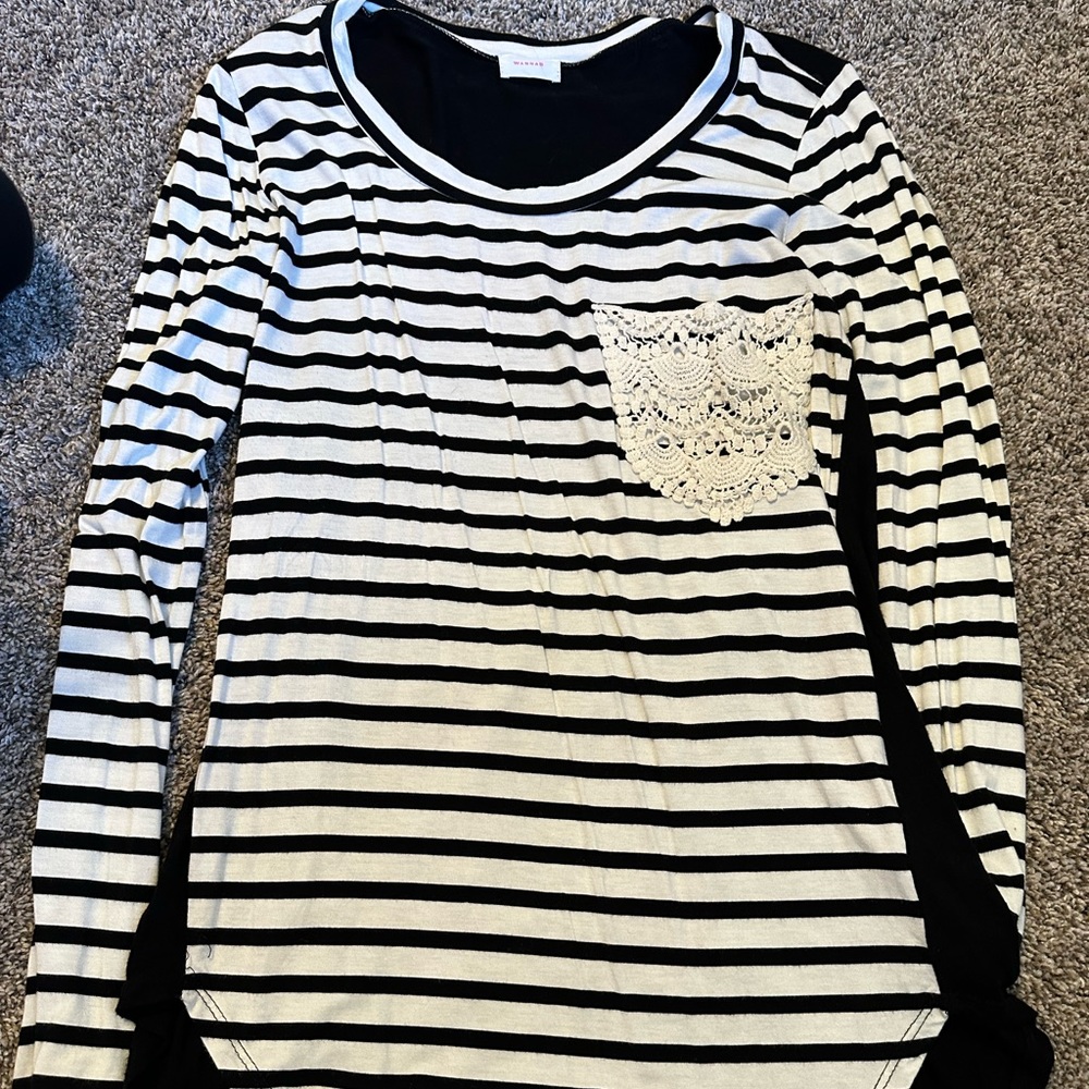 Black and white striped tunic
